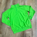 Victoria's Secret | PINK Campus Pullover Neon Green Quarter Zip Sweatshirt Photo 1