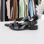 Aquatalia by Marvin K. Leather Cross Strap Sandals Photo 2