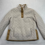 Lands' End Quilted Snap Pullover Jacket Primaloft Lightweight Beige S Photo 0