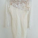 Elie Saab Off white/ Ivory floral lace long sleeve bodycon mini dress 38 NWT Size undefined Photo 0