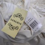 Sangria Women's 14 Blouson Pearl Gold Lined Lace Shirt Dress NEW White Photo 8