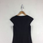 Ted Baker Black Cap Sleeve Wool Sheath Pencil Square Neck Mini Dress Small Photo 9