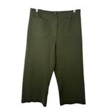 Quince  Ultra-Stretch Ponte Cropped Wide-Leg Pants Olive Green Size 16 Photo 2