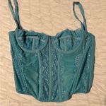 Chic Teal Lace Bustier Blue Photo 0
