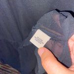 Mileage  Black Sheer 3/4 Roll Tab Sleeve Cinched Tie Waist Blouse Women's Large Photo 4