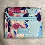 Vera Bradley Trifold Wallet ‘Floating Blossoms’ Teal & Pink Quilted Nylon EUC Photo 10