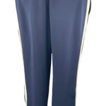 J.Crew Women's Blue White Straight Tapered Leg High Rise Trousers Track Pants 4 Photo 0