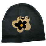 Anna Sui New  Love Beanie Free People blue flower knit hat Photo 0