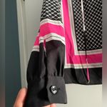 New York And Company New York & Co. Women’s V-Neck Print Nylon Ruched Blouse Photo 1