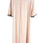 Kate Spade New York Pink Swan Print Sheer Caftan Nightgown Lounge Dress Size M Photo 0