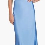 Katie May New Flora Bustier top sleeveless satin Blue Cocktail midi Dress S Photo 0