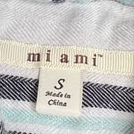 Miami  Women's Roll Tab Sleeves Blue and White Plaid Shirt - Size Small - VGUC Photo 3