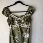 Inspired Hearts Dress Milkmaid Y2k Medium Floral‎ Maxi Cottagecore Puff Sleeve Green Photo 1