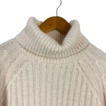 ZARA Cream Light Pink Wool Alpaca Blend Ribbed Knit Turtleneck Sweater Medium Photo 2