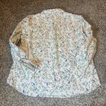 Croft & Barrow  Womens XL Button Up Shirt Long Sleeve Birds Floral Print White Photo 5