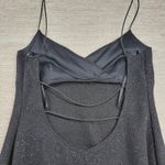 City Triangles Vtg  Black Glitter Prom Dress M Strappy Open Back Y2K 90s Evening Photo 11