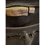 Vera Wang Women's XL Gray Blouse Gemstone Accented Neckline Short Sleeve Casual Photo 1