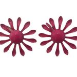 Vintage Pink Enamel Earrings Mod Retro Clip Photo 0