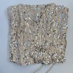 Edikted  Wavy Baby Sequin Strapless Corset Lace Up Back Gold Silver Size Small Photo 1