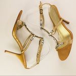 BCBG Tan Rhinestone Strappy Heels Formal Sz 9 Photo 3