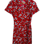 J.Crew  Floral Wrap Dress Sz 0 Red Summer‎ Lightweight Office Casual Bloomcore Photo 0