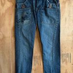 Tough Jeansmith Patch Pocket Skull Embroidery Streetwear‎ Blue Jeans Sz L Photo 0