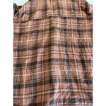 American Eagle  Hooded Plaid Flannel Shirt Size X-Small Earth Tones Photo 3