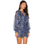 New! Sabina Musayev Long Sleeve Mini Lark Dress in Black Print Sz XS $307 Purple Photo 6