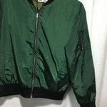 PartySu Green Bomber Jacket Lightweight Zip Up Casual Mens Womens M Size M Photo 0