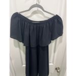 ANINE BING  Flowy Off The Shoulder Black Cotton Linen Blend Mini Dress Sz XS Photo 2