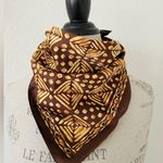 Jones New York Brown Yellow Tribal Print Square Neck Scarf New With Tags Photo 0