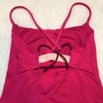 Lululemon Women’s Hot Pink Woven Back Design Athletic Tank Top Photo 3