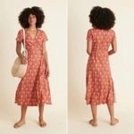 Marine layer  Emlyn Midi Wrap Dress Hemp Blend Palm Print Bruschetta Sz M Coastal Photo 1