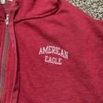 American Eagle red fleece zip up long sleeve hoodie M Photo 2