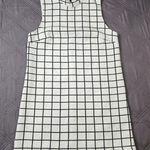Forever 21  Ivory Black Striped Grid Shift Mini Dress Medium Casual Retro Photo 0