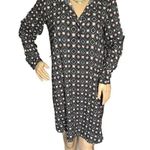 Loft Ann Taylor  Geometric Floral Shirt Dress Pink Gray Long Sleeve Women’s XS/S Photo 2
