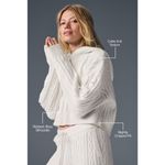 Alo Yoga  Ivory Cable Knit Winter Bliss Oversized Hoodie Photo 4
