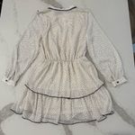 ZARA NWT Polka Dot Long Sleeve Tiered Mini Dress Womens Small White/Black Ruffle Photo 9