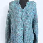 Oversized confetti cardigan fairy sweater Size Medium Blue Photo 0