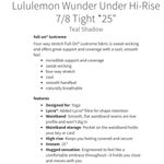 Lululemon Wunder Under Hi-Rise 7/8 Tight 25” Leggings in Teal Shadow Size 2 Photo 14