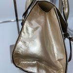 East 5th  Vintage Metallic Leather Thick Hardware Buckle Flap Satchel Photo 4