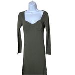 Aerie  Green Ribbed Long Sleeve Midi Dress Size Small Photo 1