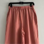 L'Academie  Peach Tencel Linen Blend Pull On Straight Leg Pants Sze Small Coastal Photo 4