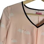 Kate Spade New York Pink Swan Print Sheer Caftan Nightgown Lounge Dress Size M Photo 4