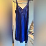 Vintage California Dynasty silky satin slip mini dress 💙💜 Blue Size L Photo 1