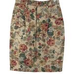 French Navy floral vintage denim Jean skirt knee length neutral 90s size 6 Pink Photo 0