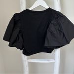 On Twelfth  Black Ruffle Sleeve Cropped Top Size Small Photo 2