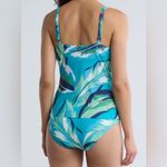 Jantzen  Audrey High Neck Mio Two-Piece Swimsuit Blue Jungle Foliage Size 6 NWT Photo 1