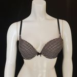 Victoria's Secret  Push-Up Black & White Houndstooth & Floral Bra (32C) Photo 1