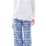 Lilly Pulitzer WHITE SANDY POPOVER EYELET UNDER SEA LONG SLEEVE ROUND NECK TOP Photo 2